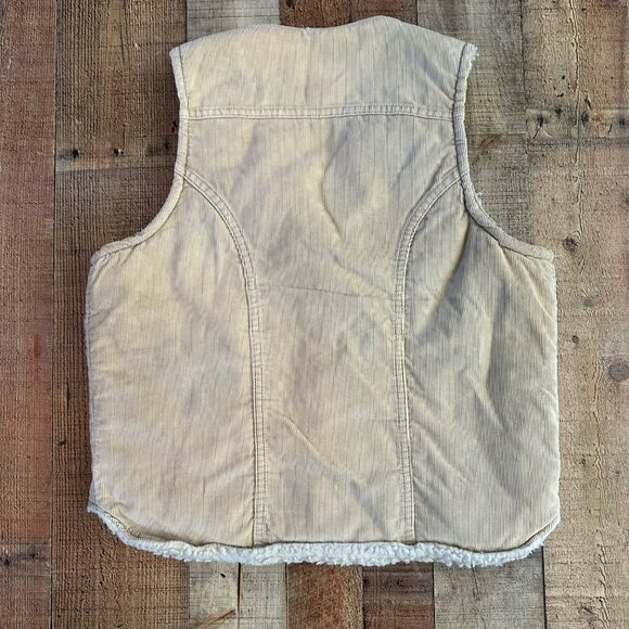 Wrangler vintage tan and cream corduroy button down vest women's large - Picture 4 of 7